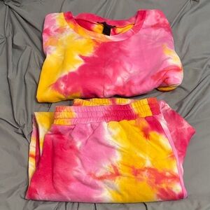 Fashion to Figure Pink and Yellow Tie-Dye Set